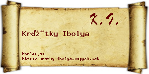 Krátky Ibolya névjegykártya